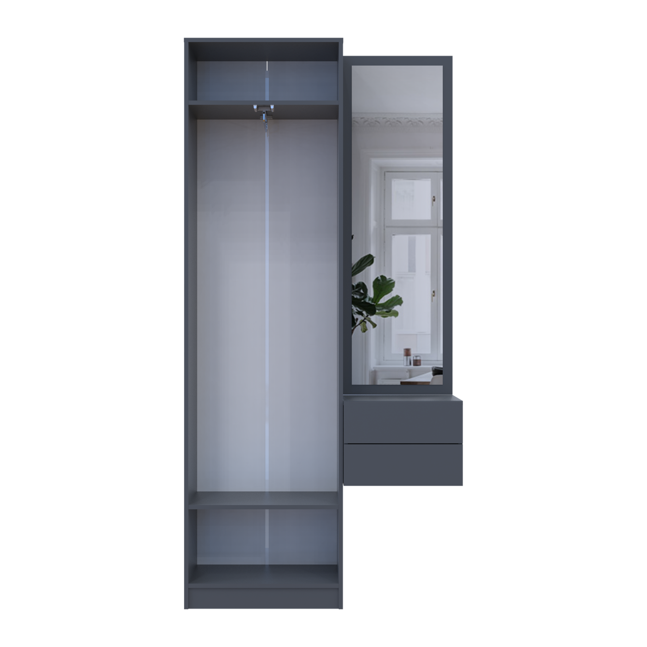 Передпокій Doros Сола 1+2 Doros Графіт/Сірий ДСП / дзеркало 105х40х215 (42005153) 6