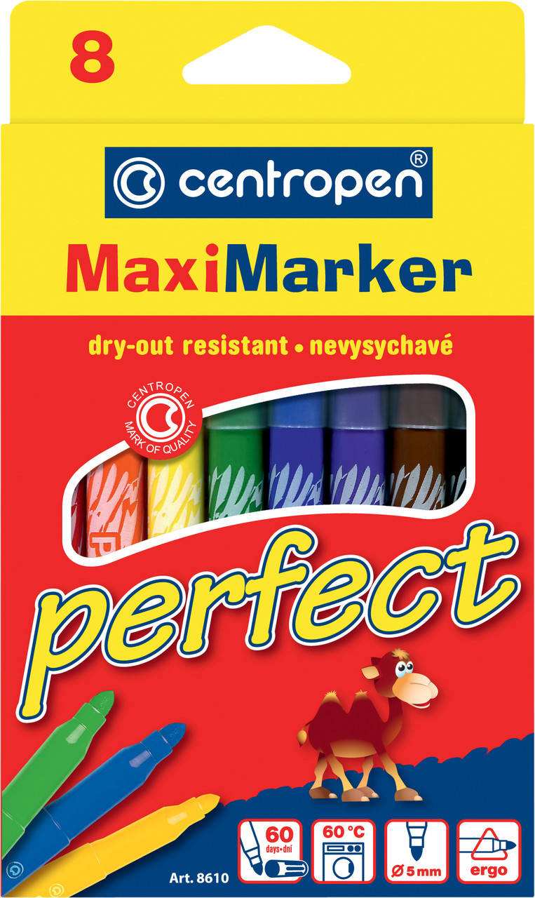 

Фломастери Centropen 8610 Perfect Maxi, набор 8 шт., Разные цвета
