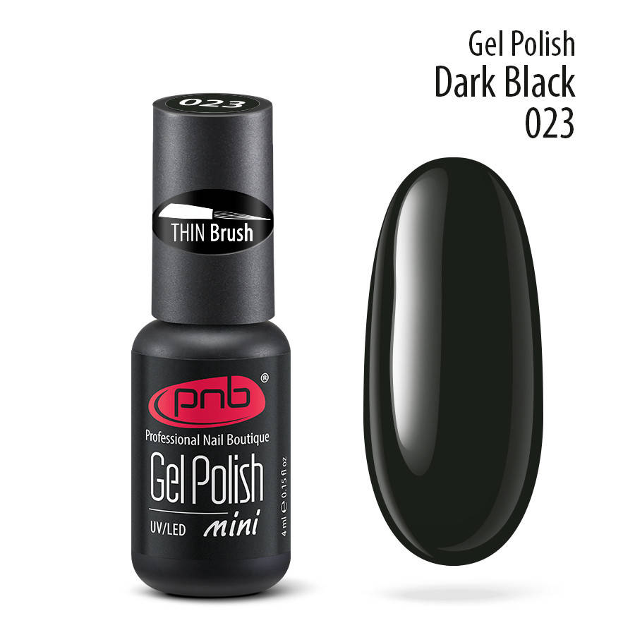 

Гель-лак PNB 023 с тонкой кистью ( черный плотный ), 4 ml