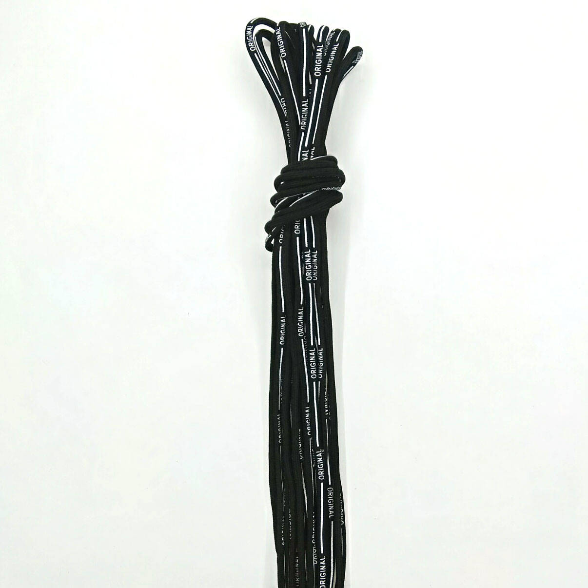 

Шнурки для обуви черные с надписью ORIGINAL круглые 1.2м