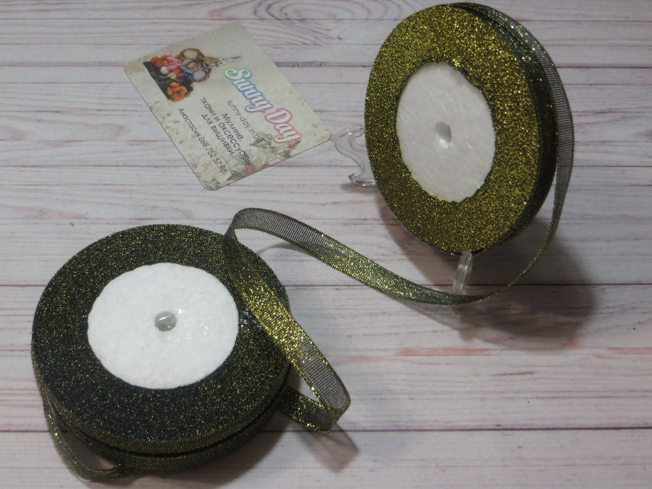 

Лента парча, 10мм (22метра), цвет - зеленый