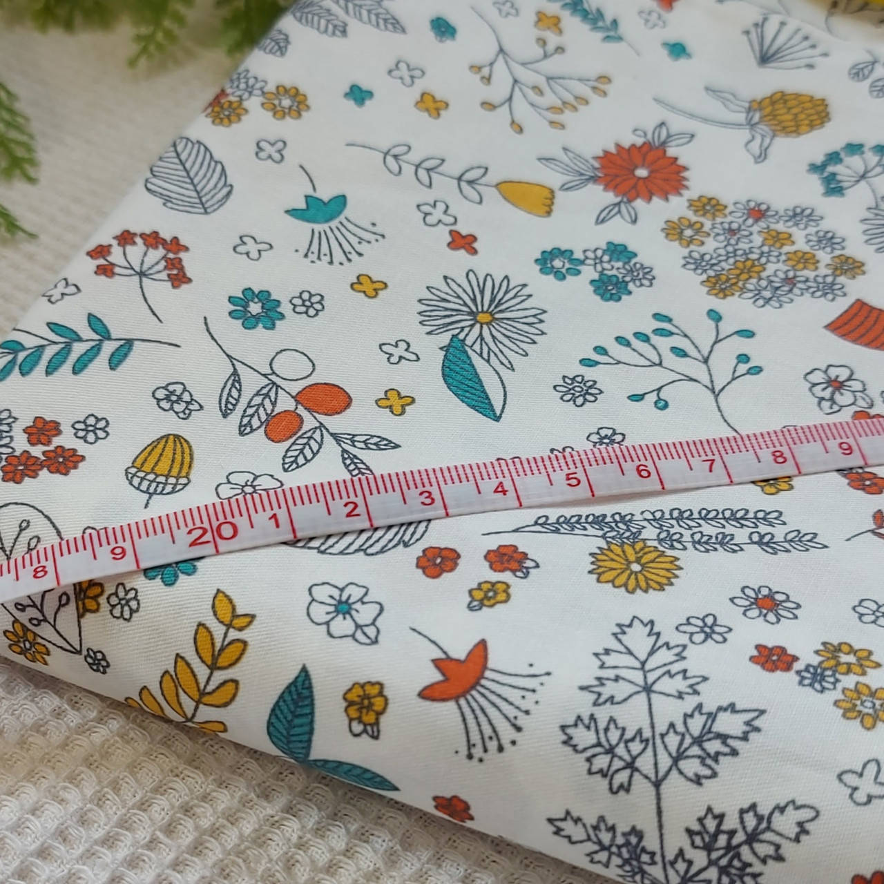 

Отрез Ткани Лесные травы на белом, 100% хб пл. 130 г/м 45*50 см.