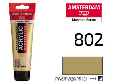 

Краска акриловая AMSTERDAM, (802) Золотой светлый,20 мл, Royal Talens