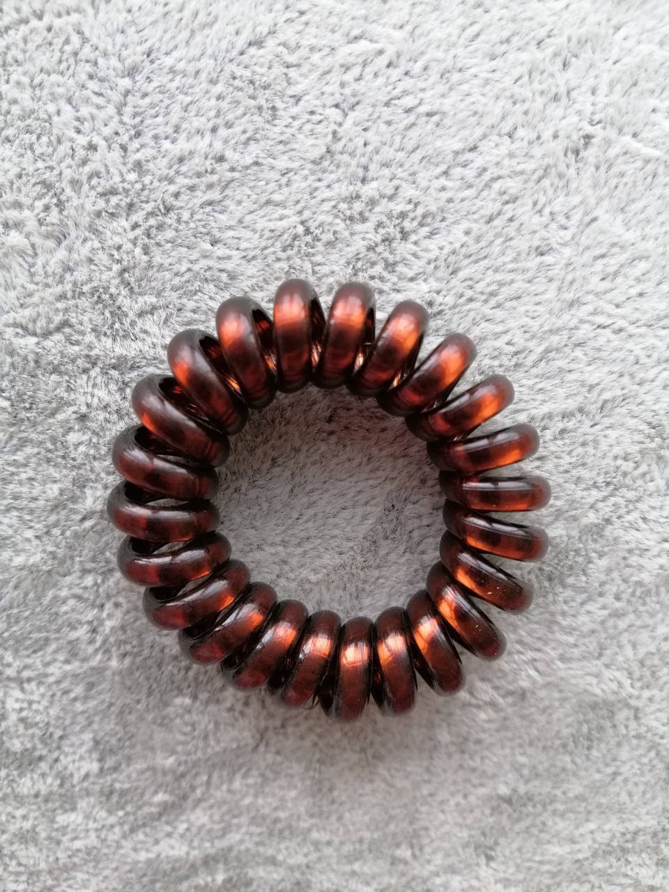 

Резинка пружинка силиконовая тёмно-оранжевого цвета размер 3 см, Коричневый