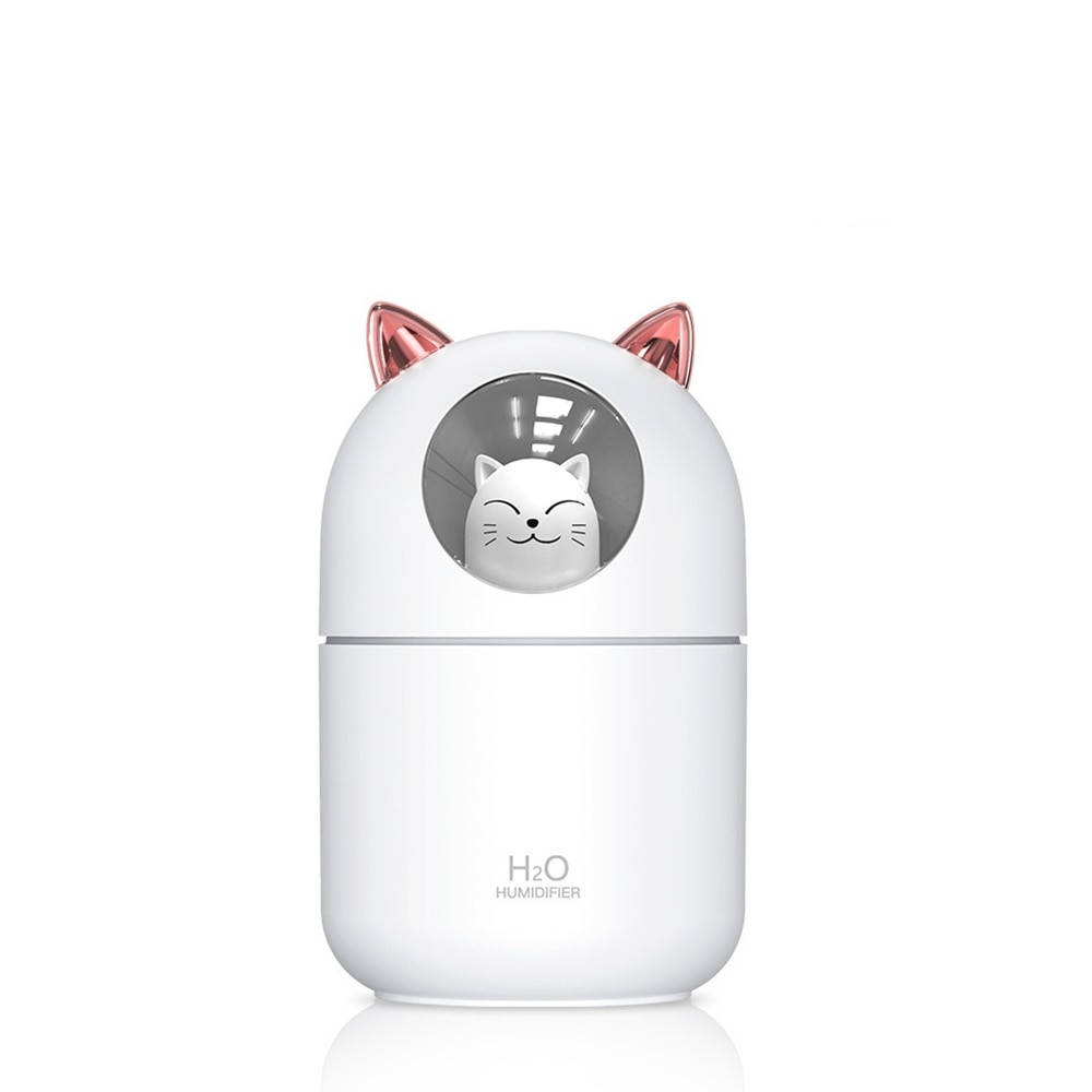 

Увлажнитель воздуха ультразвуковой Кот с цветной лампой H-20 CAT Белый