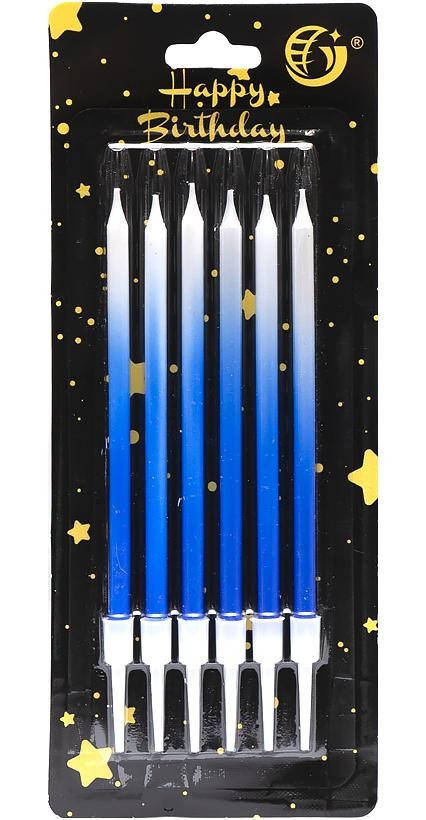 

Свечи для торта "Омбре синее", 6 шт