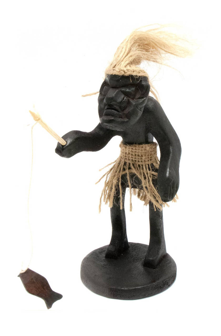 

Фигурка из дерева Папуас рыбак, Черный