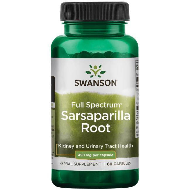 

Корень сарсапарели, Swanson, Sarsaparilla Root, 450 мг, 60 капсул