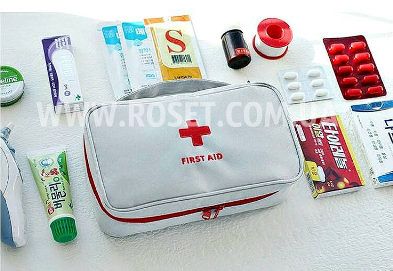 

Аптечка органайзер домашняя - First Aid Pouch Large (Красная и Серая)