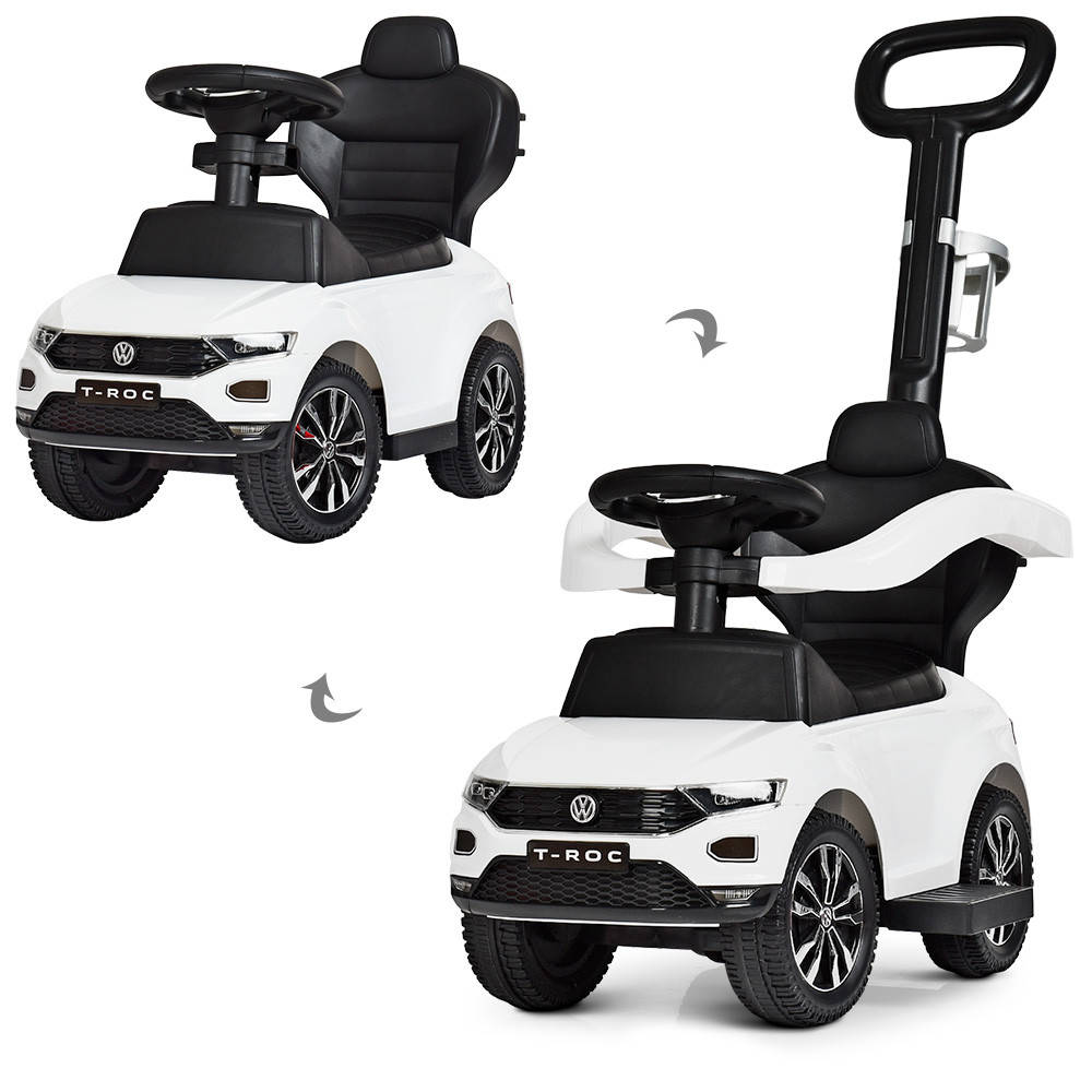 

*Каталка - толокар с родительской ручкой Volkswagen БЕЛАЯ арт. 651-1