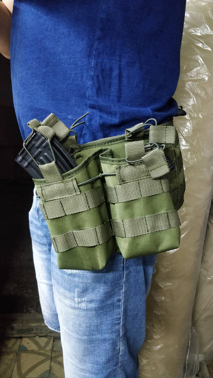 

Подсумок на 4 магазина рожка АК открытого типа