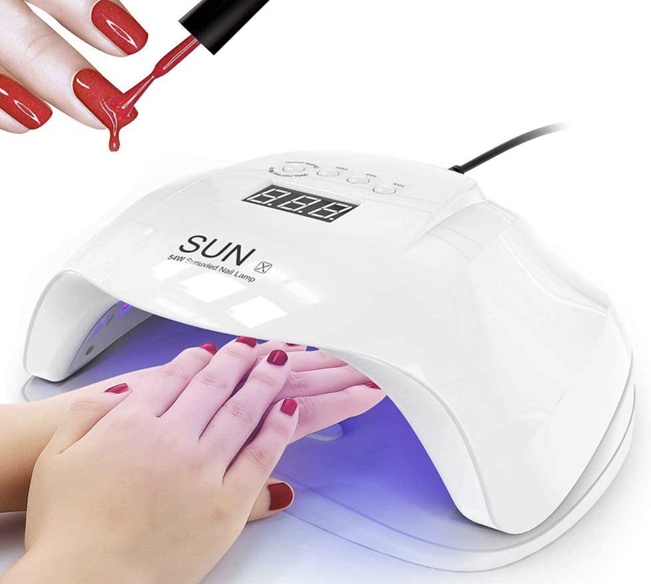 

Лампа для ногтей и шеллака SUN X UV+LED 54 Вт, Белая, Белый