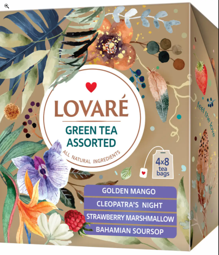 

Набор зеленого чая Lovare green tea assorted в пакетиках 32 шт.