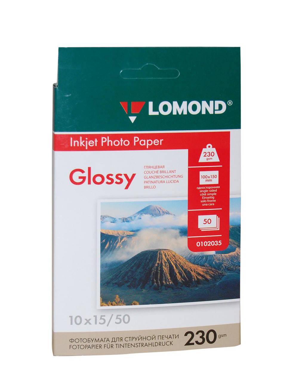 

Фотобумага 10*15 см. Lomond, 230 г/кв.м, 1 ст., глянец,50л