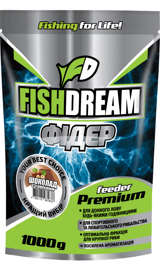 

Прикормка Fish Dream Premium 1 кг. Фидер шоколад с орехами