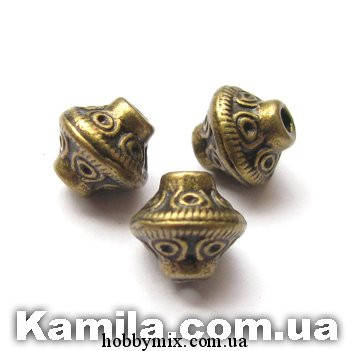 

Металл. бусина "юла" бронза (0,6 х 0,7 см) 20 шт в уп.