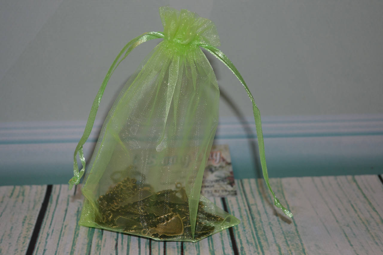 

Мешочек из органзы, 16х11см, цвет-салатовый