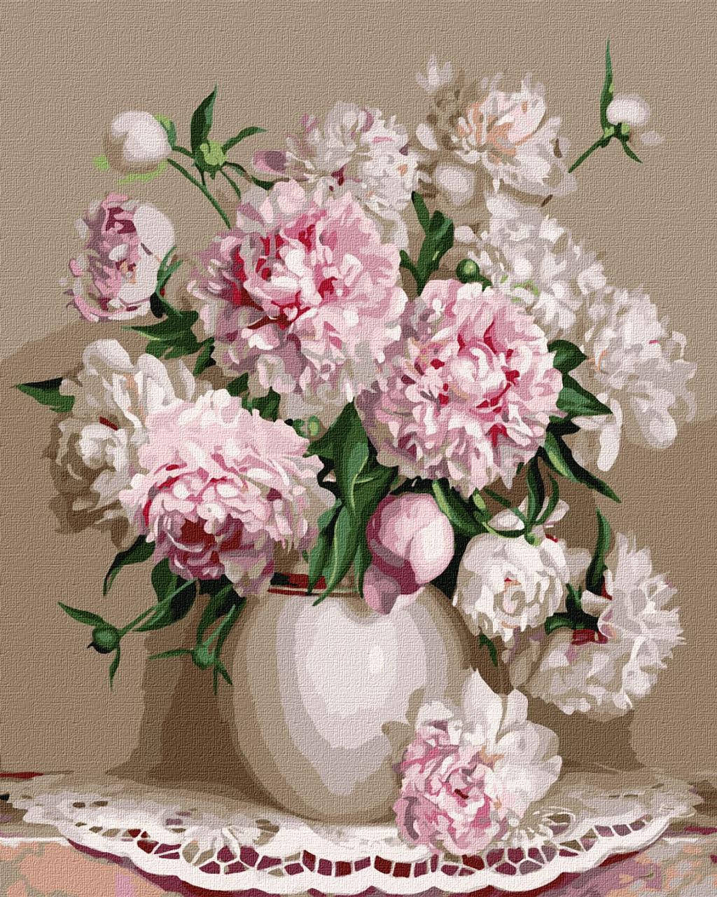 

Набор картина для росписи по номерам ТМ "Идейка" на подрамнике, 40х50 Букет "Любимые пионы" КНО3195