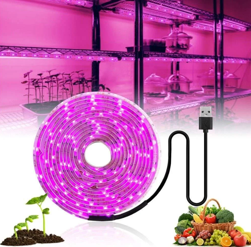 

Светодиодная Фито Лента в силиконе GrowLight для комнатных растений 5V USB 2835 1 м