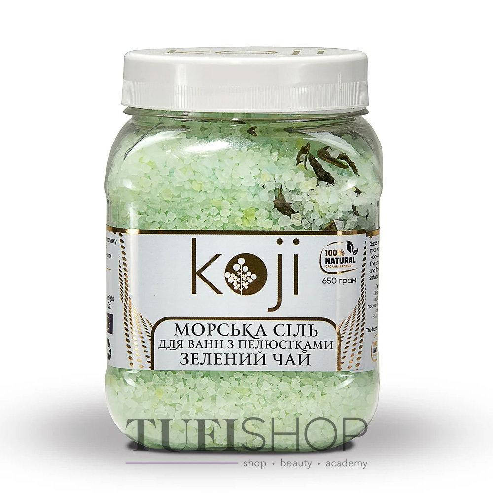 

Морская соль для ванн с лепестками зеленого чая KOJI 650гр