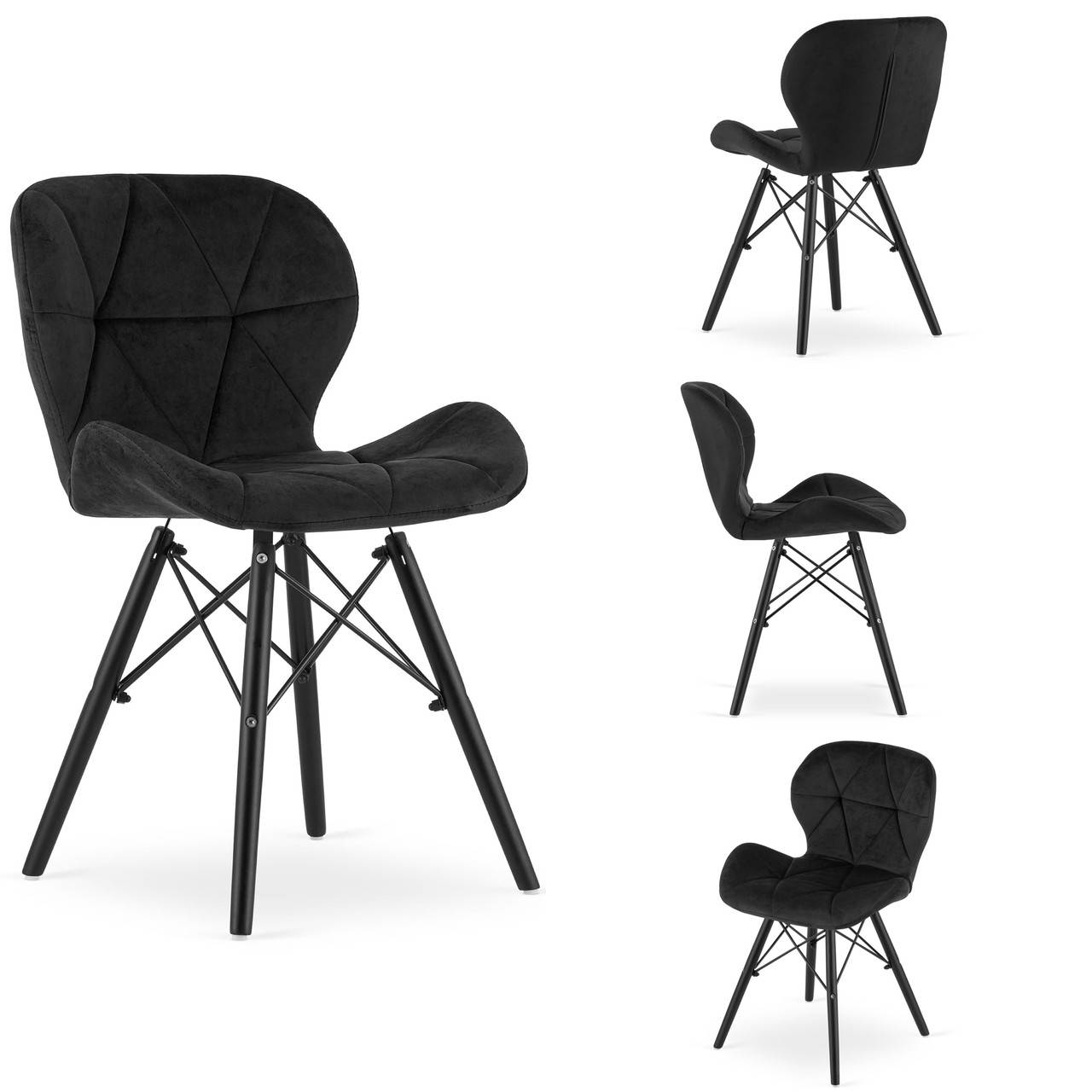 

Стулья кухонные комплект 4 шт LBT LAGO/В 0233 велюр черный (9500)