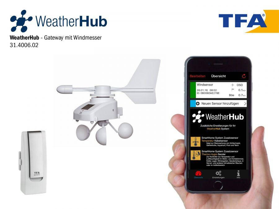 

Измеритель скорости и направления ветра для смартфонов TFA WeatherHub(31400602)