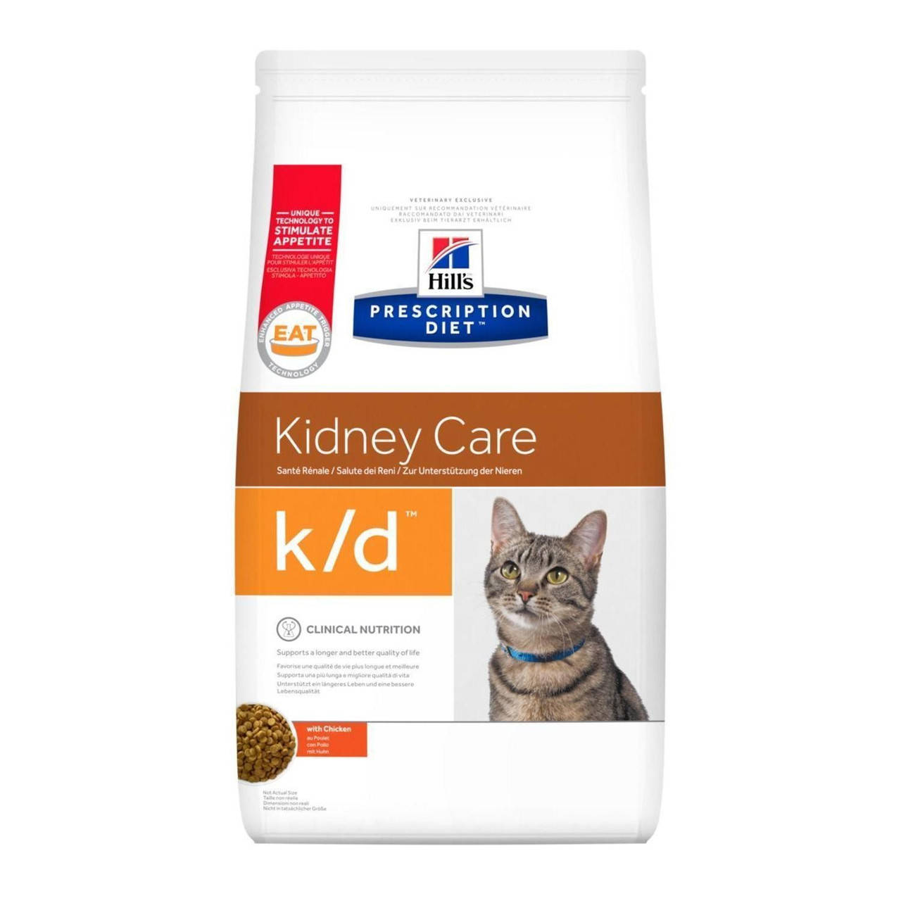 

Hills k/d Kidney Care сухой корм для кошек с курицей 0.4 кг
