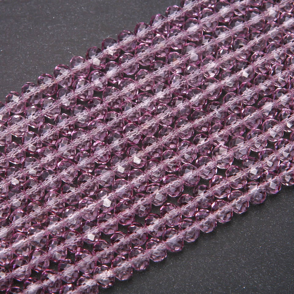 

Бусины стекло прозрачное глициновое с напылением бензин "рондель" d-8х6мм нитка L-38см