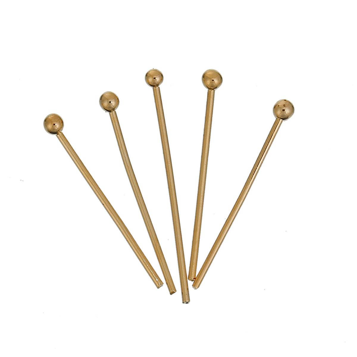 

Пина / Штифт с шариком Золотистий позолота 14K 2 см длина 0.7 мм