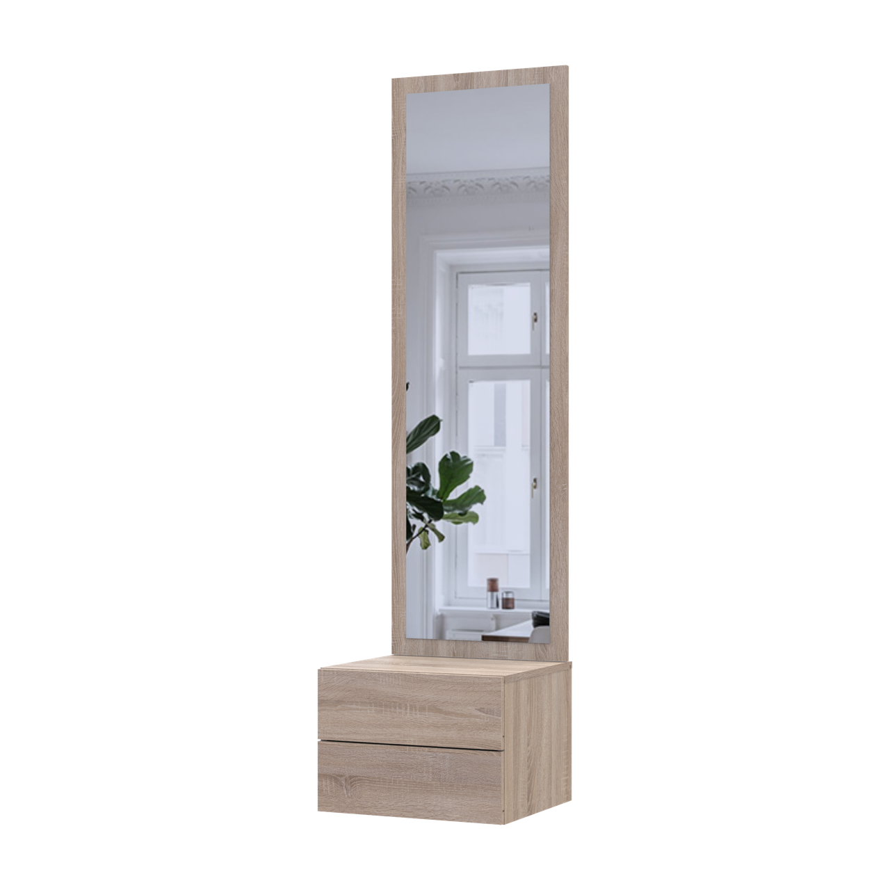 Тумба з дзеркалом Doros Сола Дуб сонома ДСП / дзеркало 45х40х168.6 (44900345)