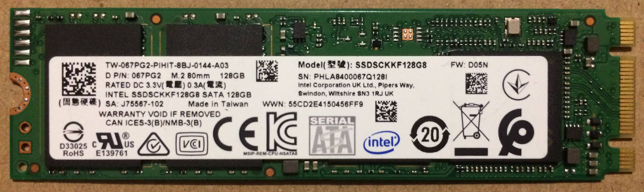 

Intel 128GB M.2 SSD SSDSCKKF128GB 1280 ССД накопитель