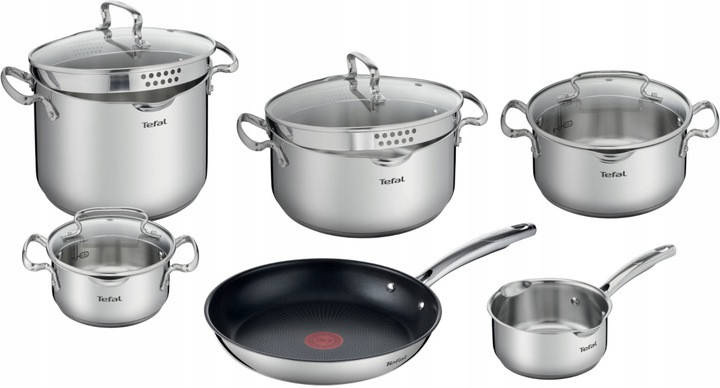 

Набор кастрюль Tefal Duetto + G732SA55 10 элементов, Серый