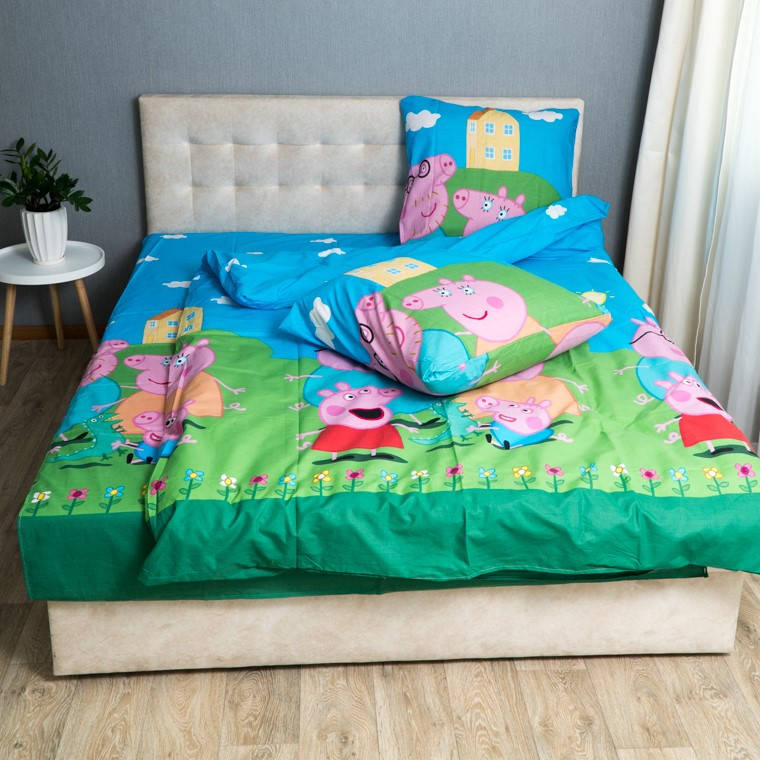 

Детский комплект постельного белья Le Confort «Свинка Пеппа» 150x220 Бязь