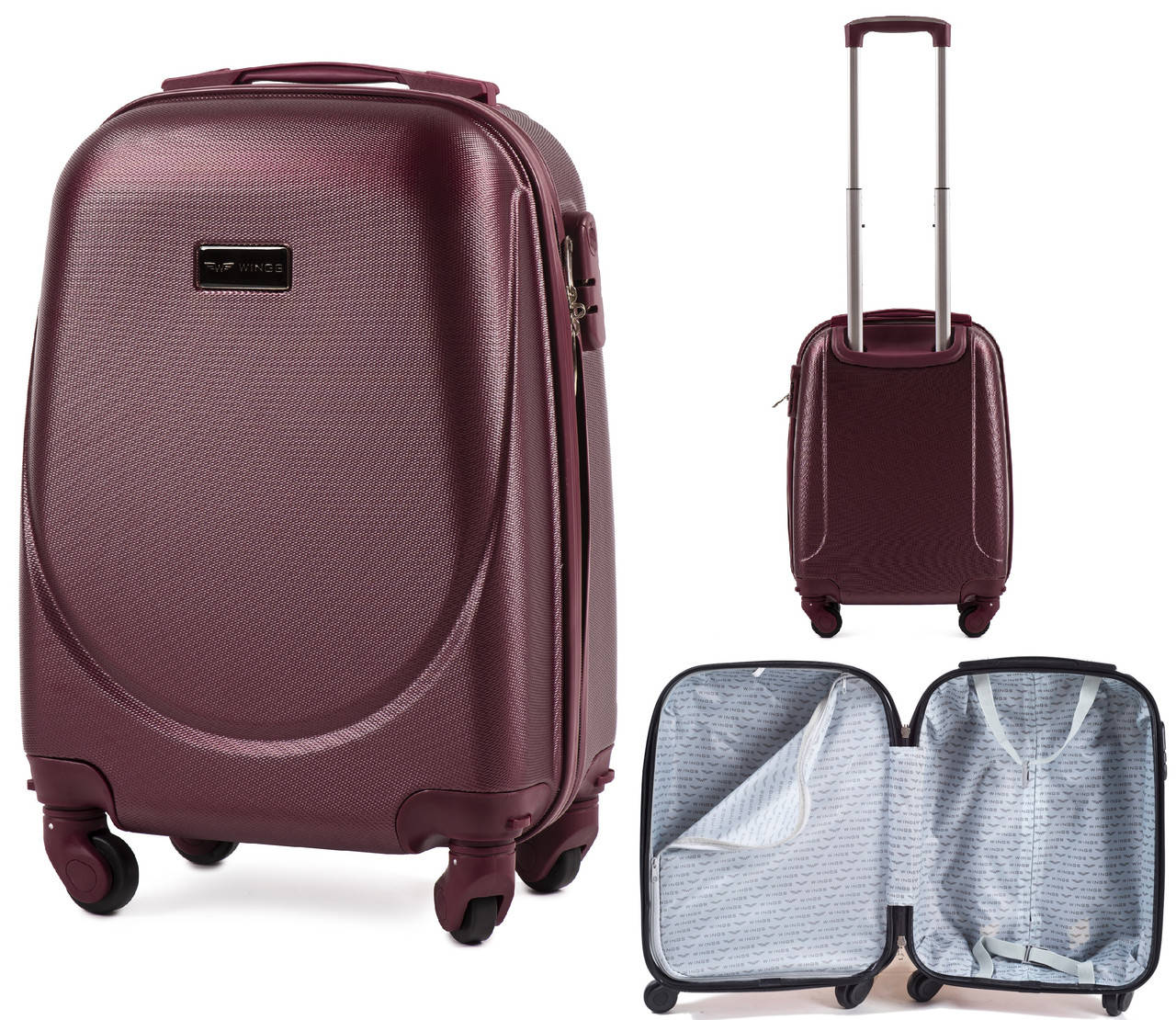

Чемодан Wings 912 Мини (XS) Ручная кладь Бордовый