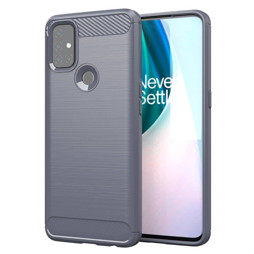 

Чехол Lenuo Carbon Fiber для OnePlus Nord N10 5G Gray, Черный