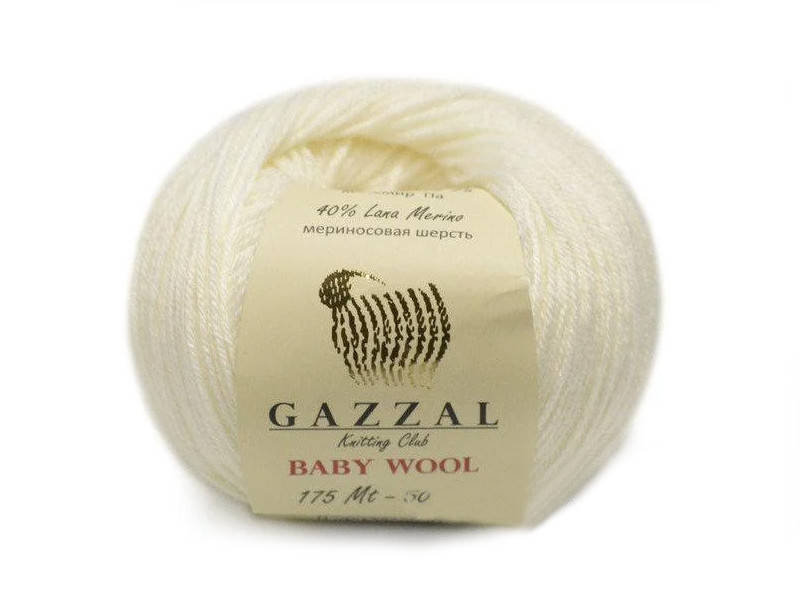 

Gazzal Baby Wool, белый №801