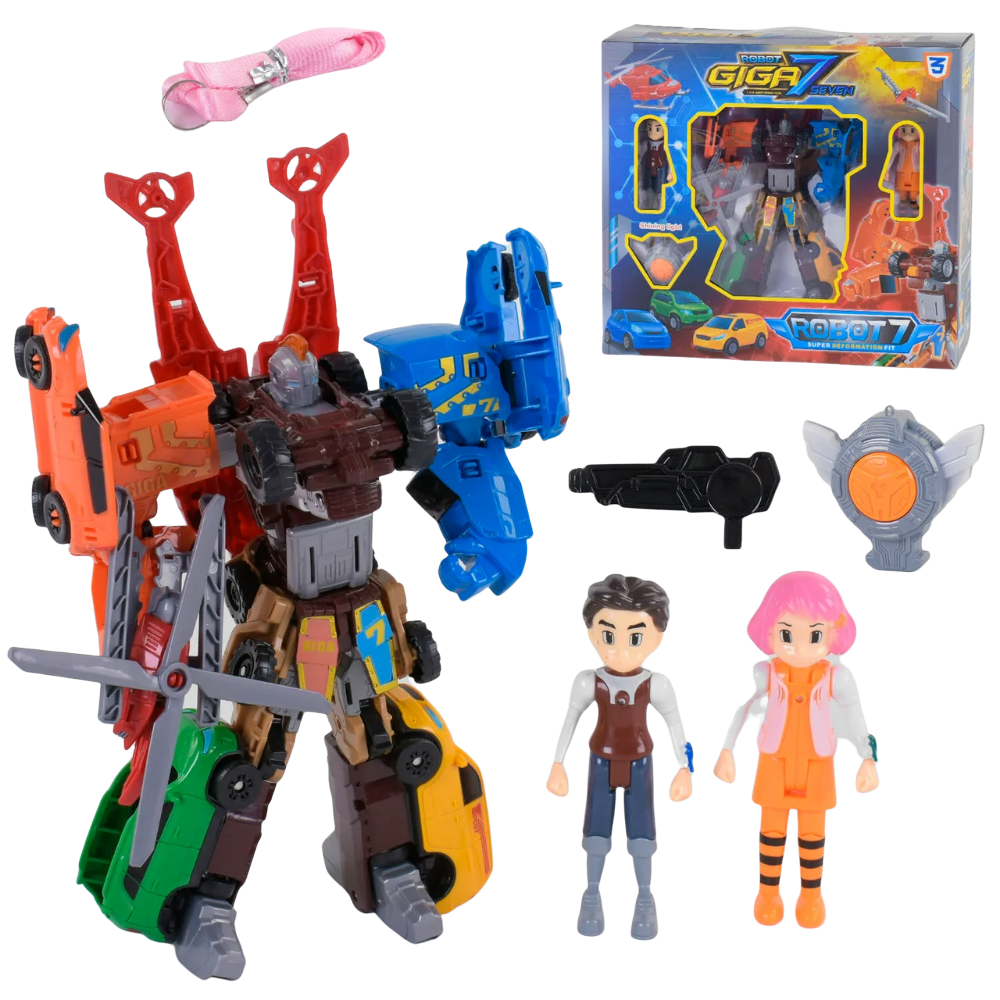 

Трансформер Тобот Гига 7 Tobot Giga 7 в 1 с фигурками и амулетом