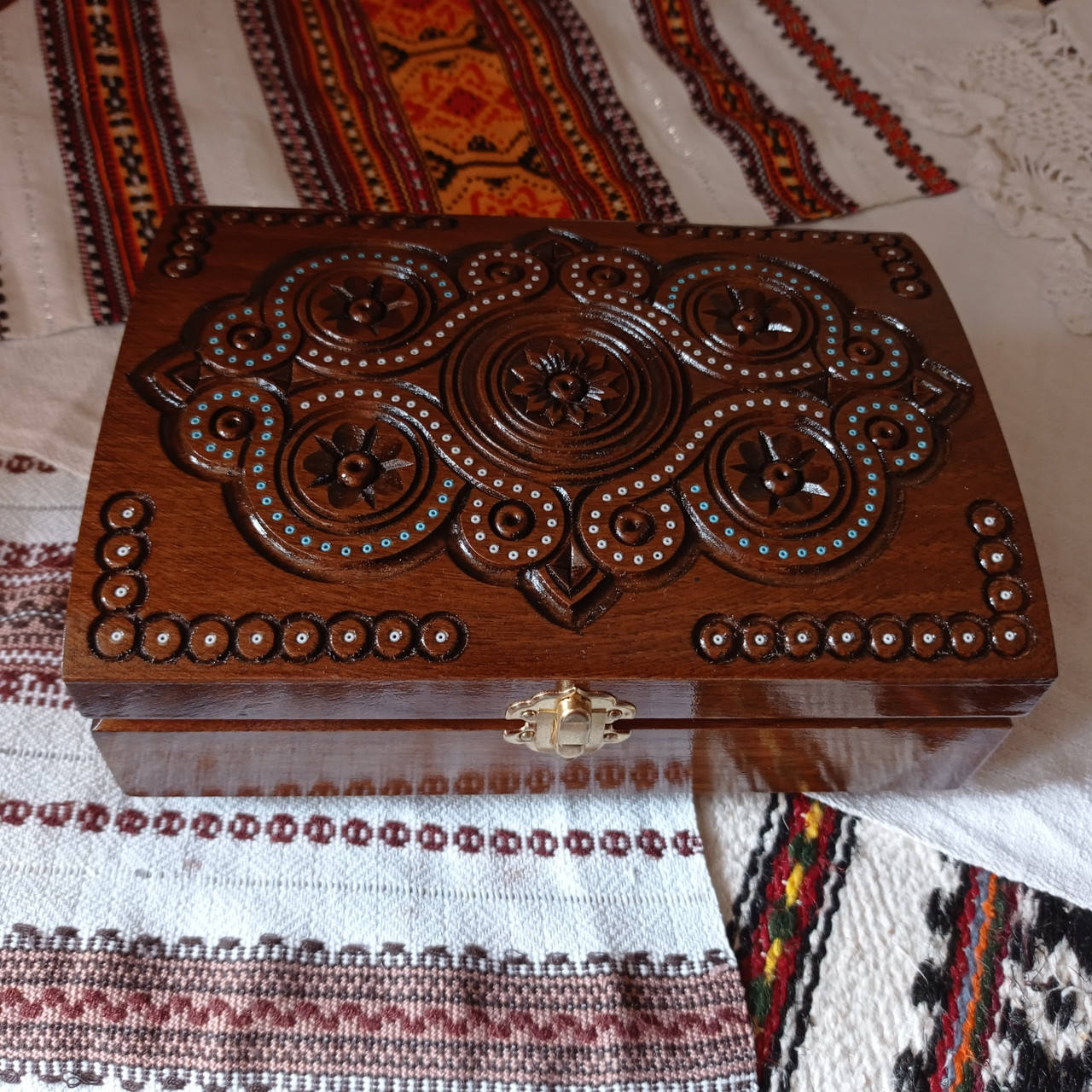 

Шкатулка деревянная резная 21*15*7.5 см. для украшений, ручная работа