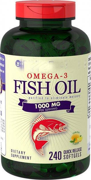 

Рыбий жир Piping Rock Omega-3 Fish Oil Lemon Flavor 240 caps
