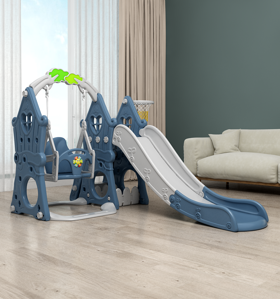 

Горка-Качели с баскетбольным кольцом 3 в 1 Синий / BabyPlayPen.com.ua