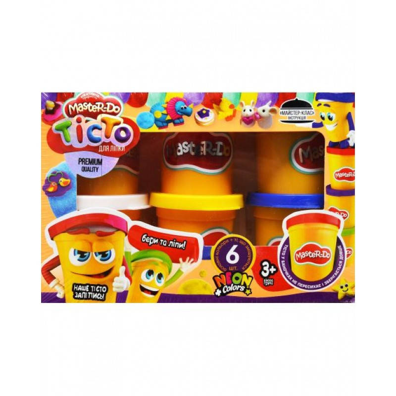 

Тесто для лепки "Master-Do" 6 банок Danko Toys, Разные цвета