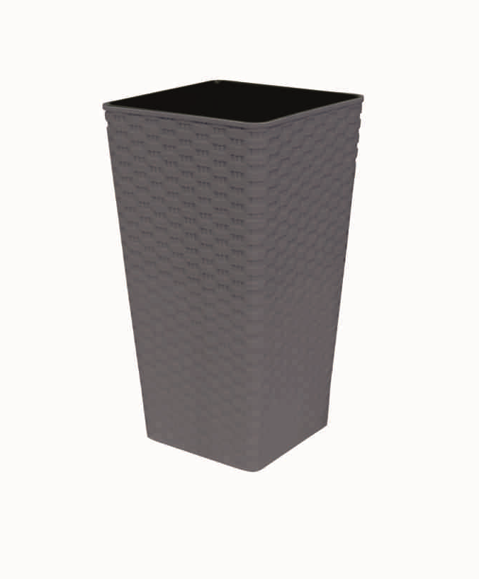 

Вазон "Ротанг" квадратный 16*16*30см.-2,7л