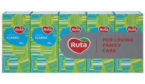 

Платки носовые"Ruta Classic"10*10 3шар., Белый