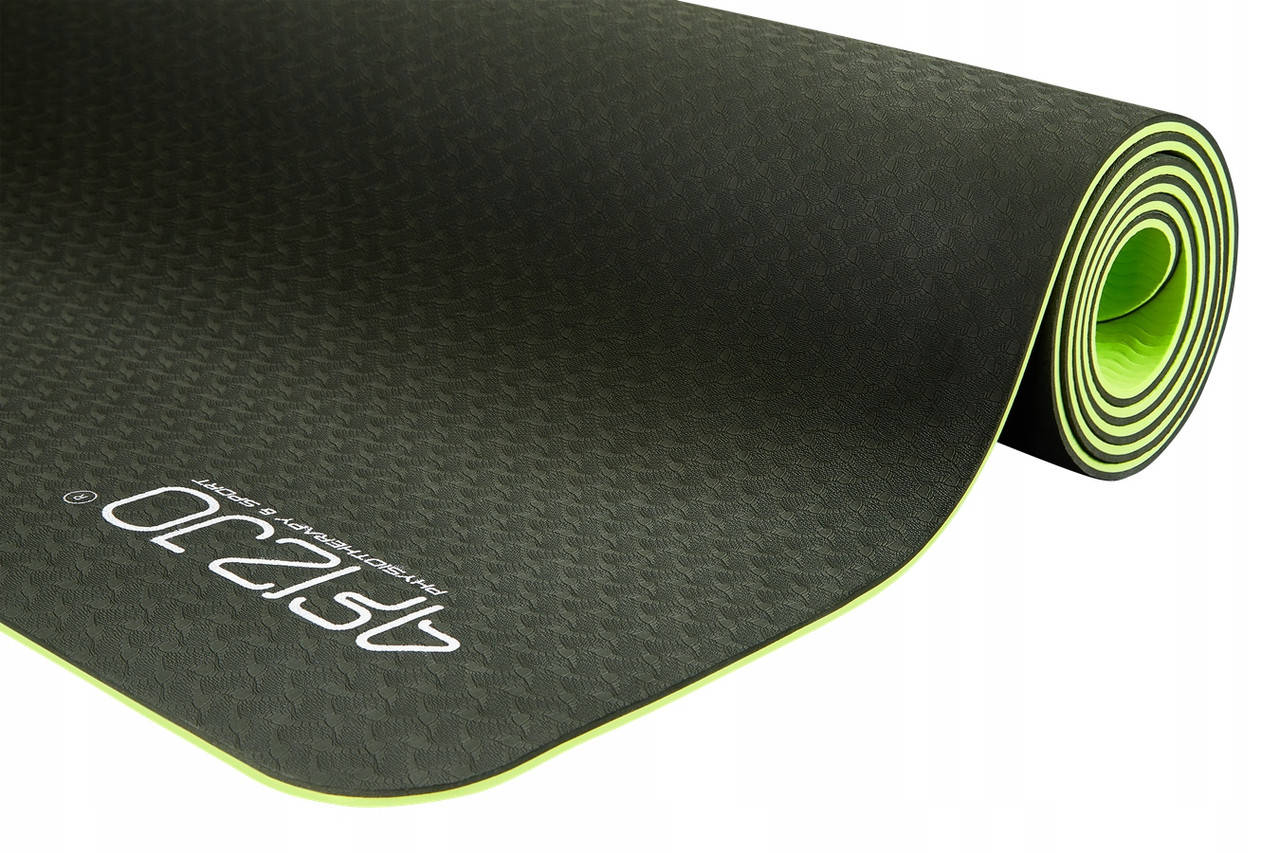 

Коврик (мат) для йоги и фитнеса 4FIZJO TPE 6 мм 4FJ0032 Black/Green