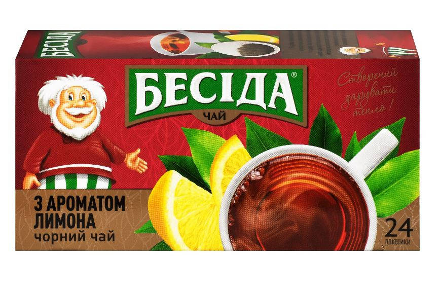 

4118-чай черный Беседа с ароматом лимона 24 пакетов