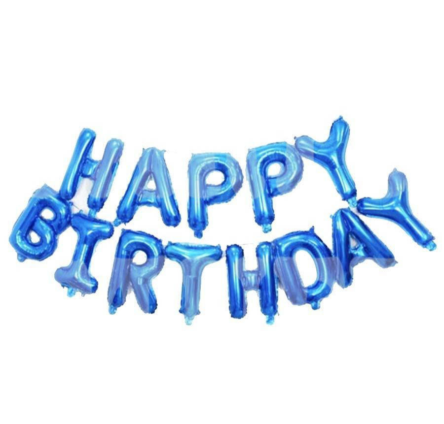 

Гирлянда Happy birthday синяя буквы надутая воздухом код 20-07, Синий