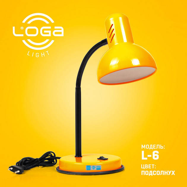 

Настольная лампа ТМ LOGA Light L-6 "Подсолнух", Желтый