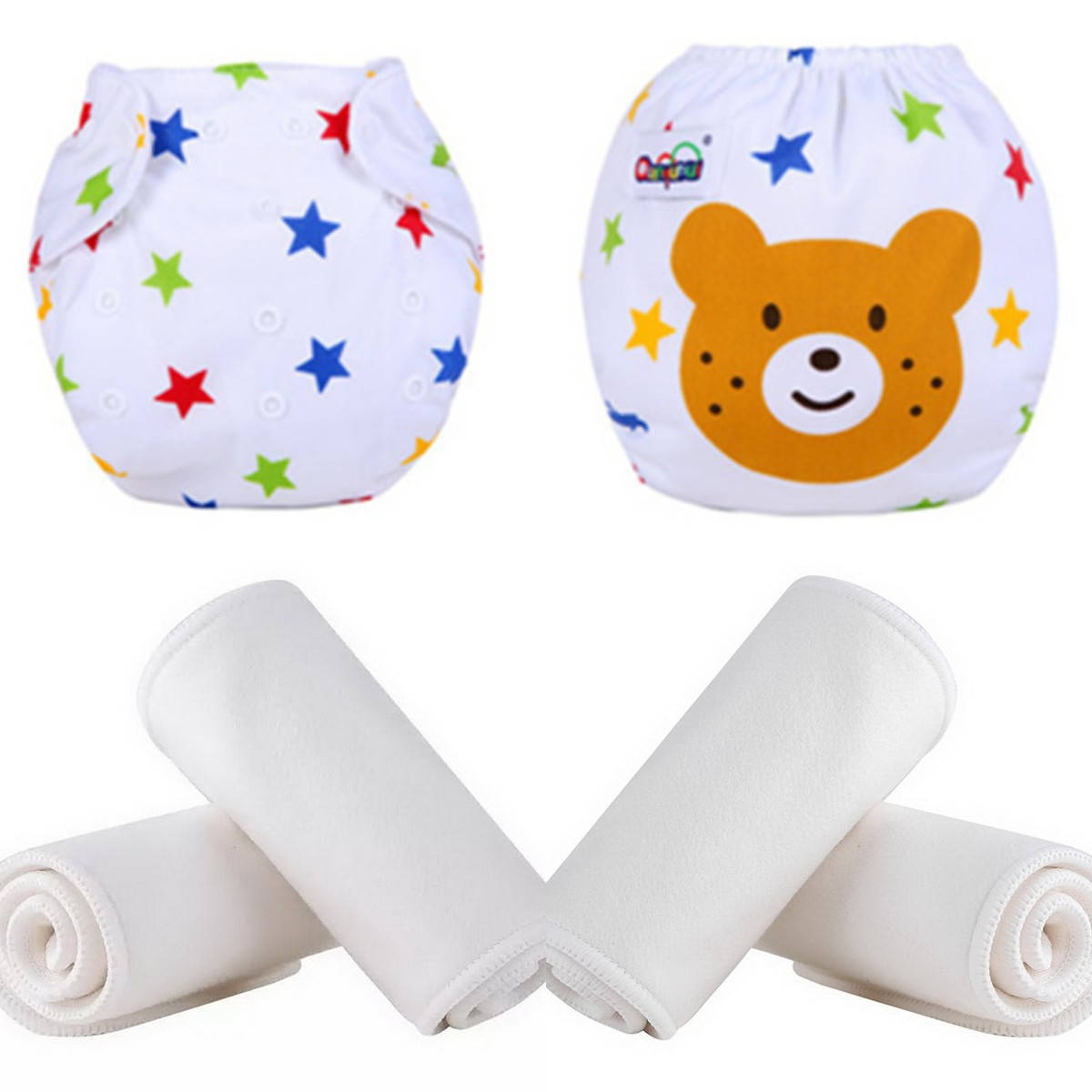 

Набор 5 шт. Вкладыши 4 шт. и подгузник 1 шт. Многоразовые подгузники - трусики тренировочные памперсы