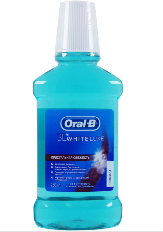

Ополаскиватель для полости рта Oral-B 3D White Luxe Кристальная свежесть, 250мл