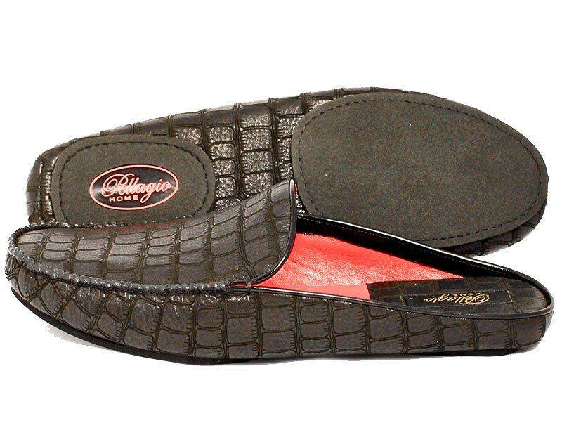 

Домашние тапочки Pellagio 111 черный крокодил мужские 42